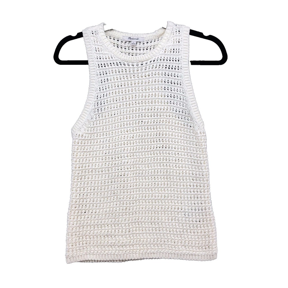 Madewell Crochet Knit Sweater Jumper Tank Top Womens Small White Summer Boho